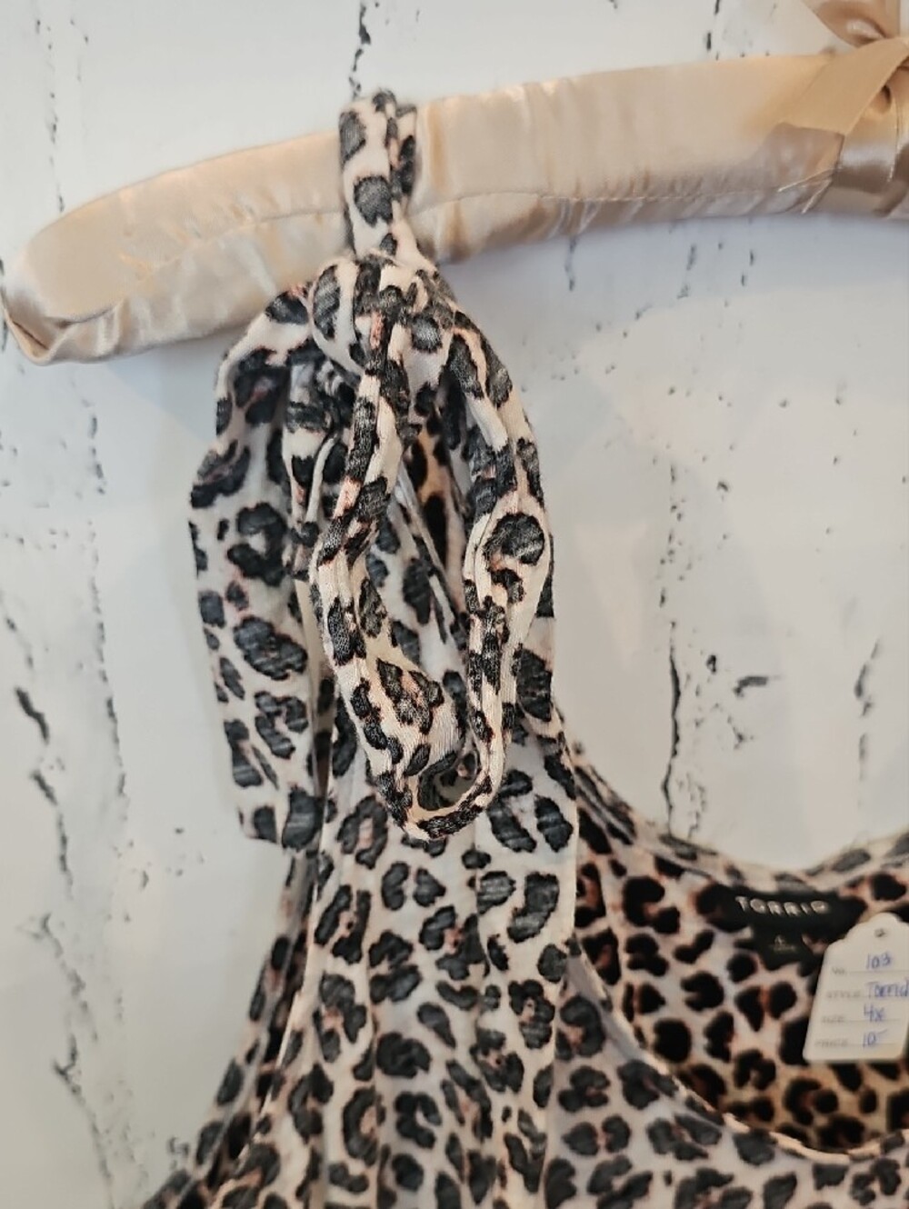 torrid Leopard Print Tie Strap Tank Dress in Cream and Black - Picture 2 of 3
